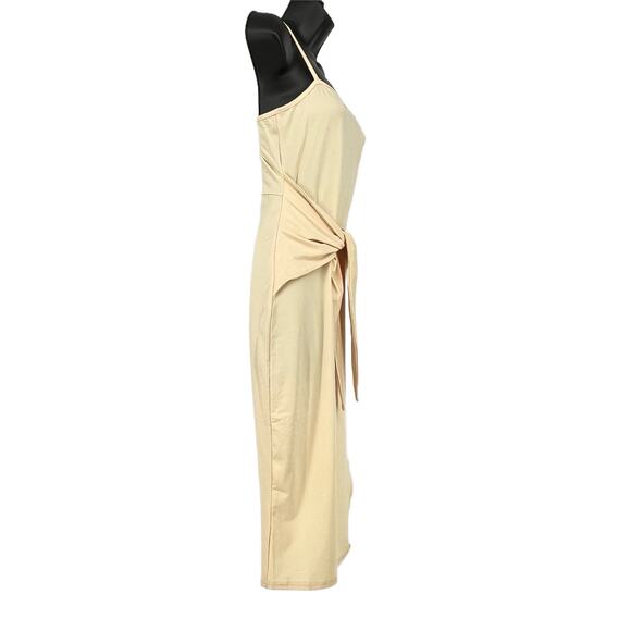 Zaful Forever Young Faux Wrap Midi Slip Dress in Cream Size 6 - Picture 4 of 9